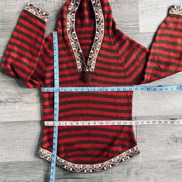 Gamboa Alpaca Wool Hooded V neck Sweater (size S) - Picture 8 of 9